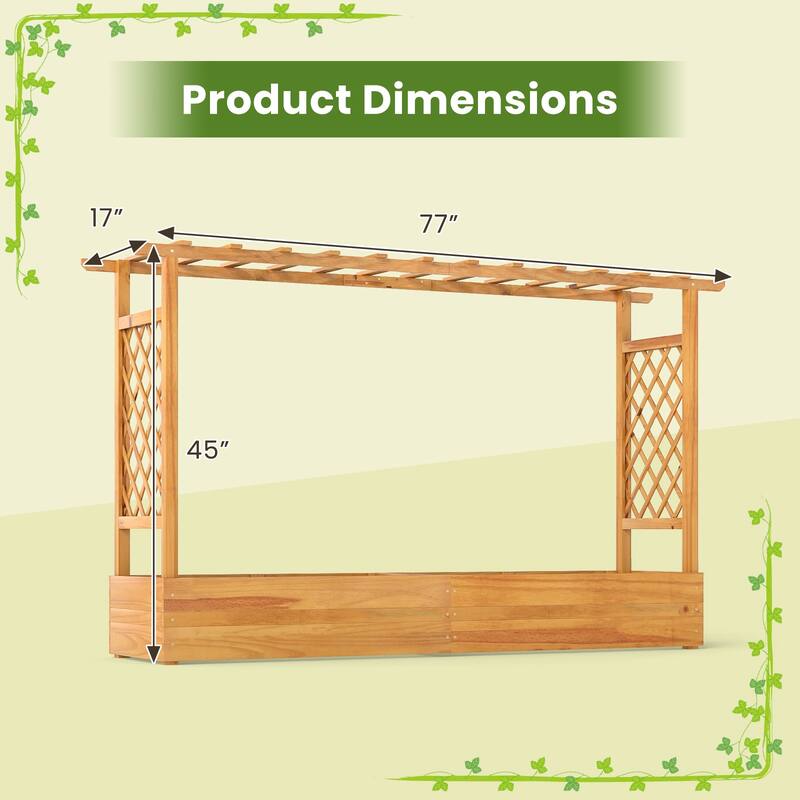 Costway 1/2 PCS 45” Raised Garden Bed with Trellis with Hanging Roof,