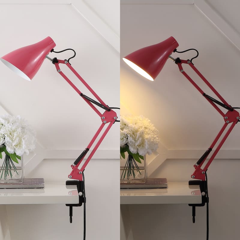 Hugo 28.5" Classic Industrial Adjustable Articulated Clamp-On LED Task Lamp, by JONATHAN Y