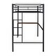 preview thumbnail 13 of 13, Twin Loft Bed with Built-in Desk and Guardrails, Black