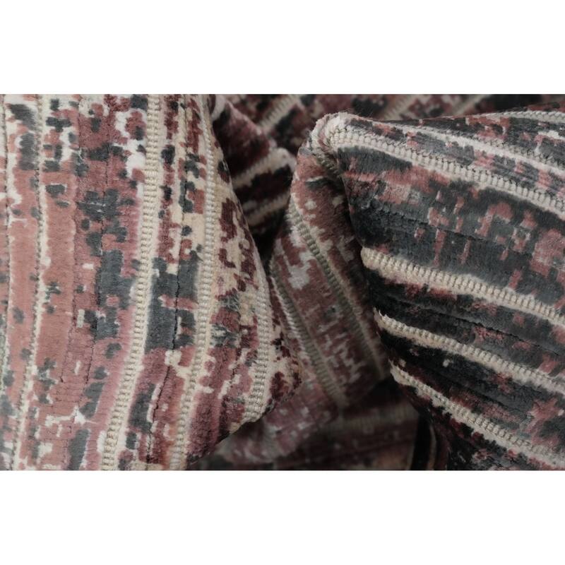 Hand Knotted Oriental Viscose Silk Carpet Modern All-Over Oranges & Rust Abstract Area Rug - 5' 10'' X 4' 1''