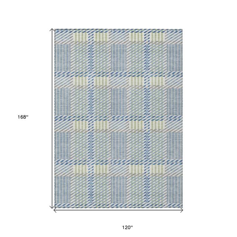 HomeRoots Plaid Transitional Rectangle Outdoor Rug