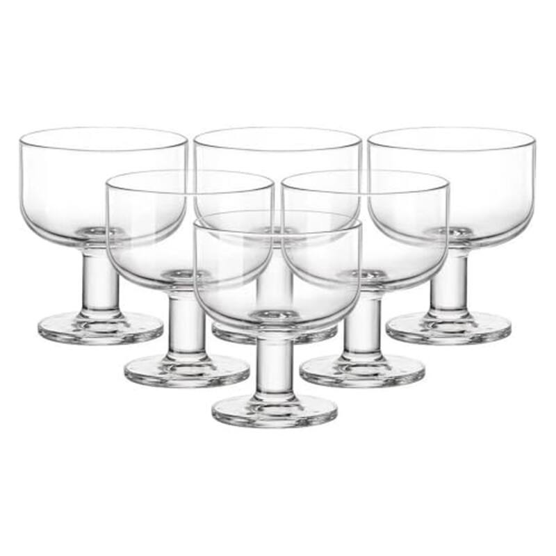 Bormioli Rocco Set of 6 Hosteria Glass Dessert Cups with Feet - 8 oz. - 8 oz.