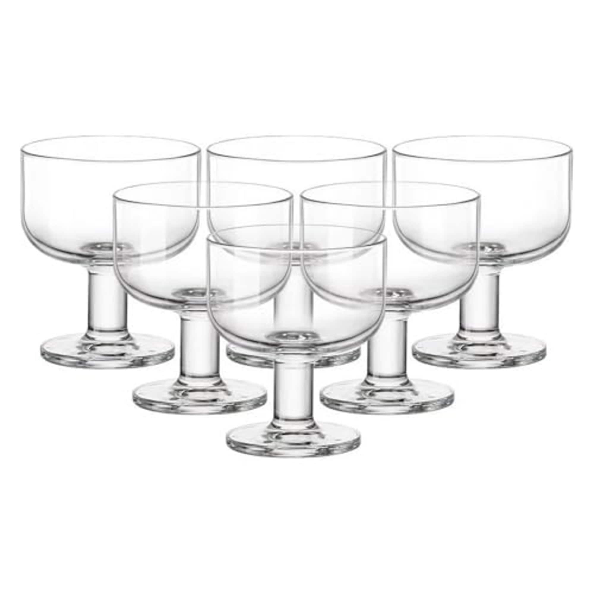 Bormioli Rocco Set of 6 Hosteria Glass Dessert Cups with Feet - 8 oz.