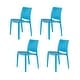preview thumbnail 2 of 36, Sensilla Resin All-Weather Stackable Dining Chair (Set of 4) Blue