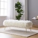 preview thumbnail 1 of 22, Silver Orchid Nilsson Contemporary Modern Faux Fur Long Bench Ottoman White
