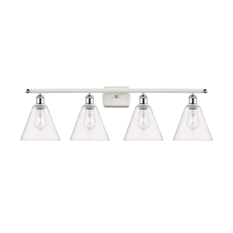 Innovations Lighting Berkshire - 4 Light 38" Bath Vanity Light - Clear/White and Polished Chrome Finish