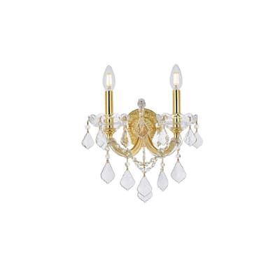 Fleur Illumination Collection Wall Sconce D:12in H:16in E:8.5in Lt:2 Gold Finish