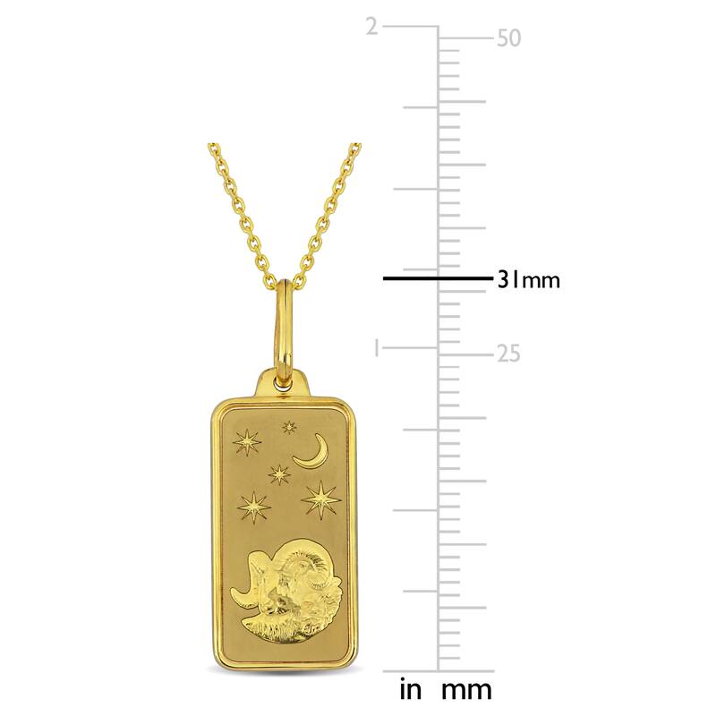 Miadora Aries Pendant with Chain & Spring Ring Clasp in 10K Yellow Gold