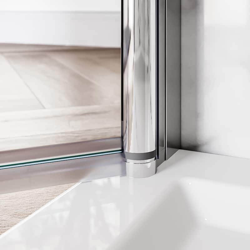 Elegant Adjustable Width Frameless Pivot Swing Shower Door with 1/4 inch Transparent Tempered by Certified Glass Door