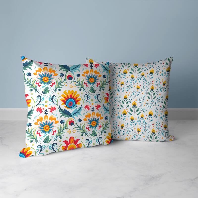 Wild Haven Herbs Faux Suede Reversible Throw Pillow Yellow and Green