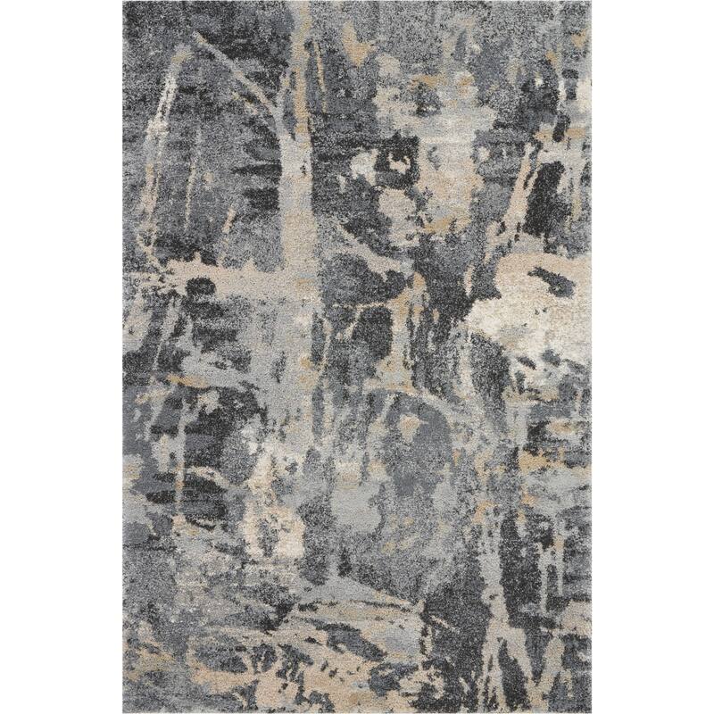 Hikim Power Loomed Distressed Abstract Modern Stain Resistant Soft Area Rug By HomeRoots - 72' X '48' X '0.75