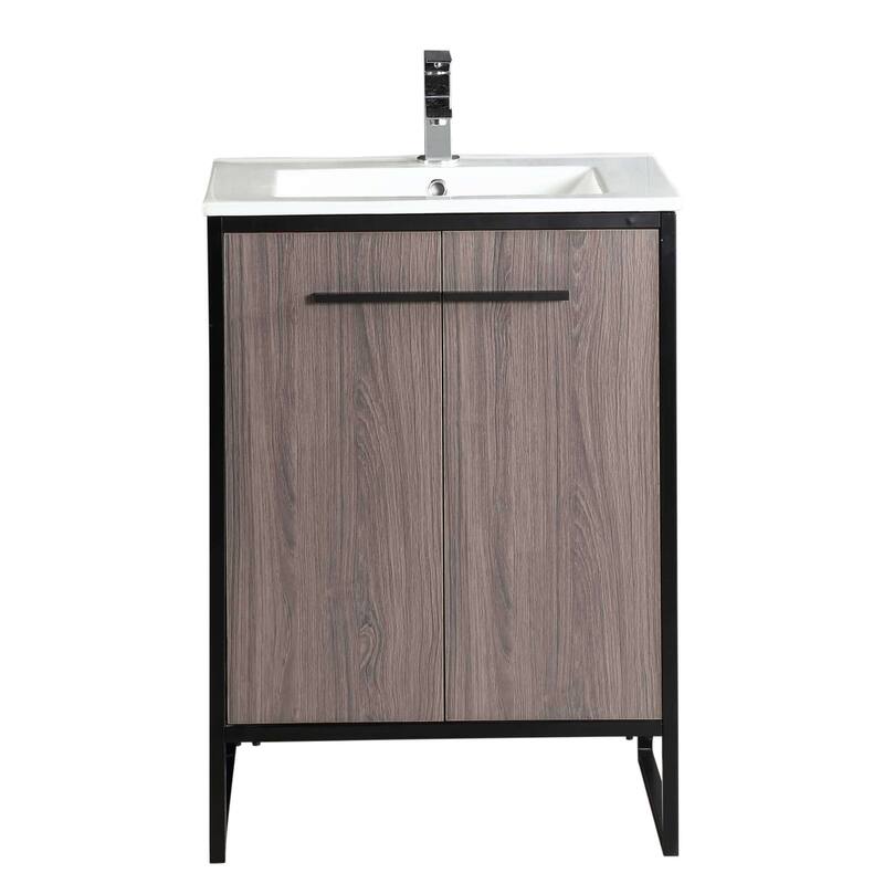 Vdara 24" Silver Gray Bathroom Vanity Cabinet Set