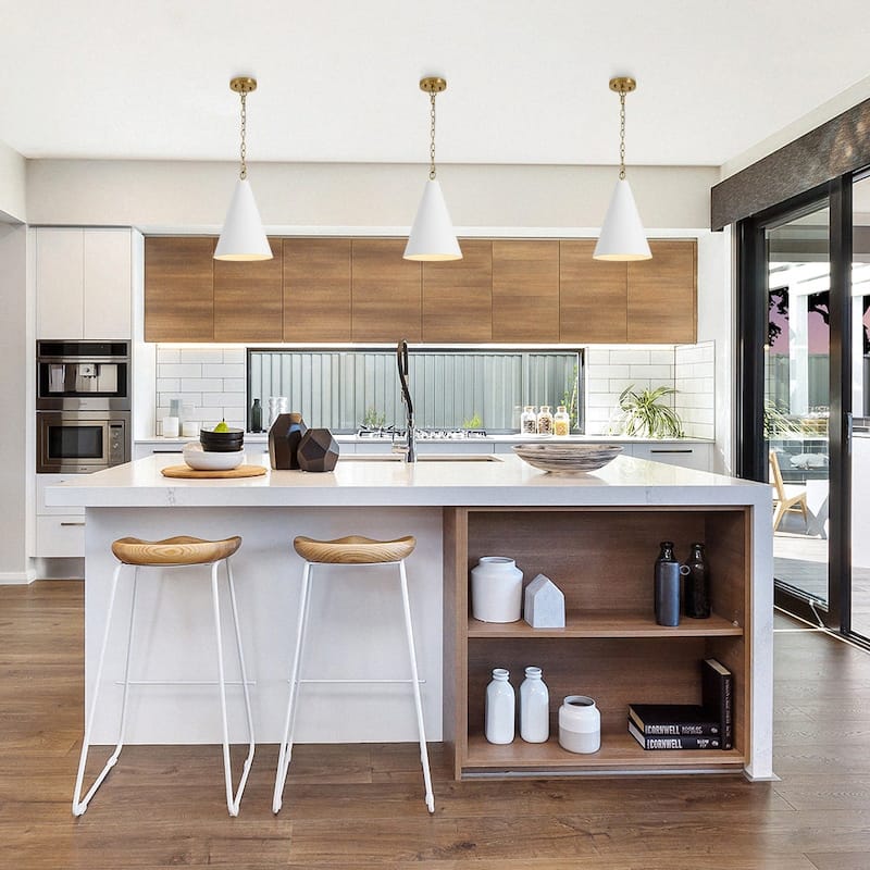 Modern 1-Light Dimmable Conical Single Pendant - N/A