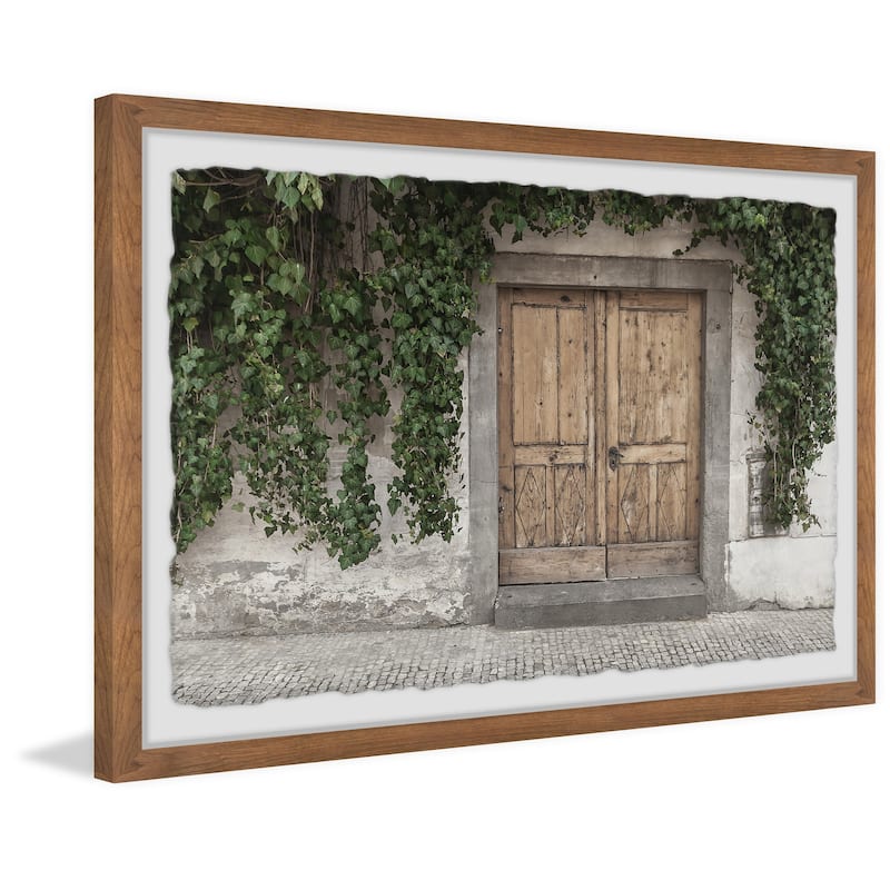 Old Wooden Door Framed Wall Art, Elegant Home Touch - Sophisticated Artwork for Refined Décor