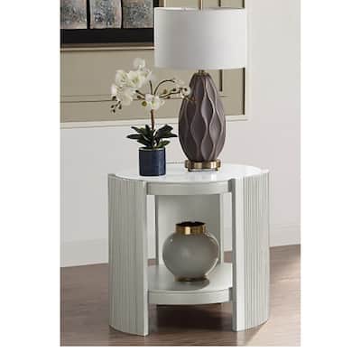 ACME Kasa 1-Shelf End Table in Grey and Champagne