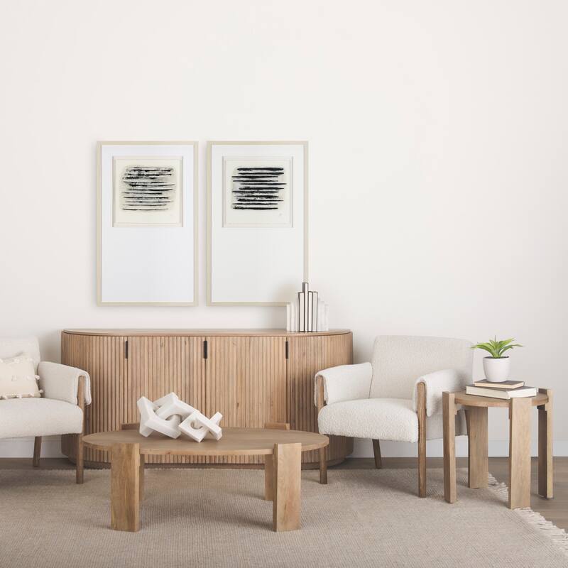 Terra Dark Brown Solid Wood Fluted Sideboard - 72.0L x 18.5W x 32.0H