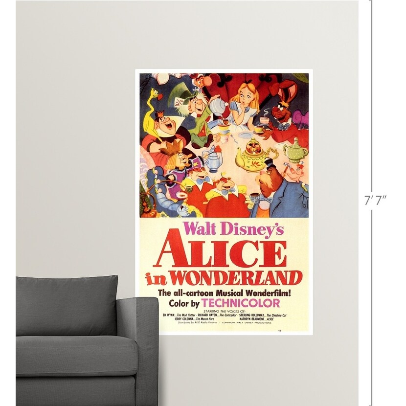Alice In The Wonderland Poster Disney Mad Hatter Colorful Living