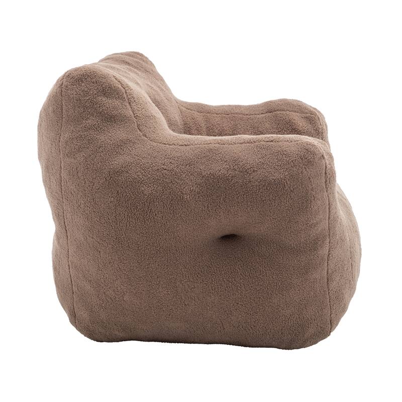 Teddy Fabric Bean Bag Chair, High Density Foam Bean Bag Sofa, Comfy Fluffy Lazy Sofa Chair Living Room, Bedroom