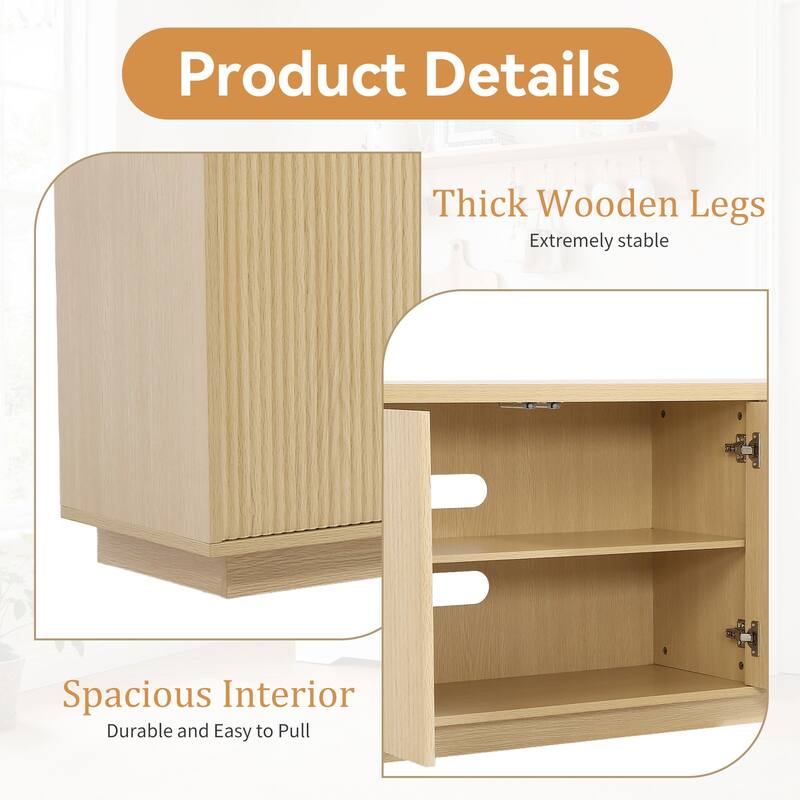 Mid-Century Modern 4-Door Storage Sideboard Cabinet