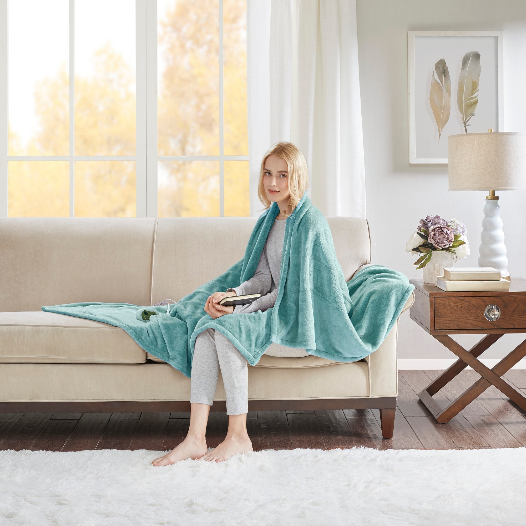Beautyrest oversized plush heated hot sale throw