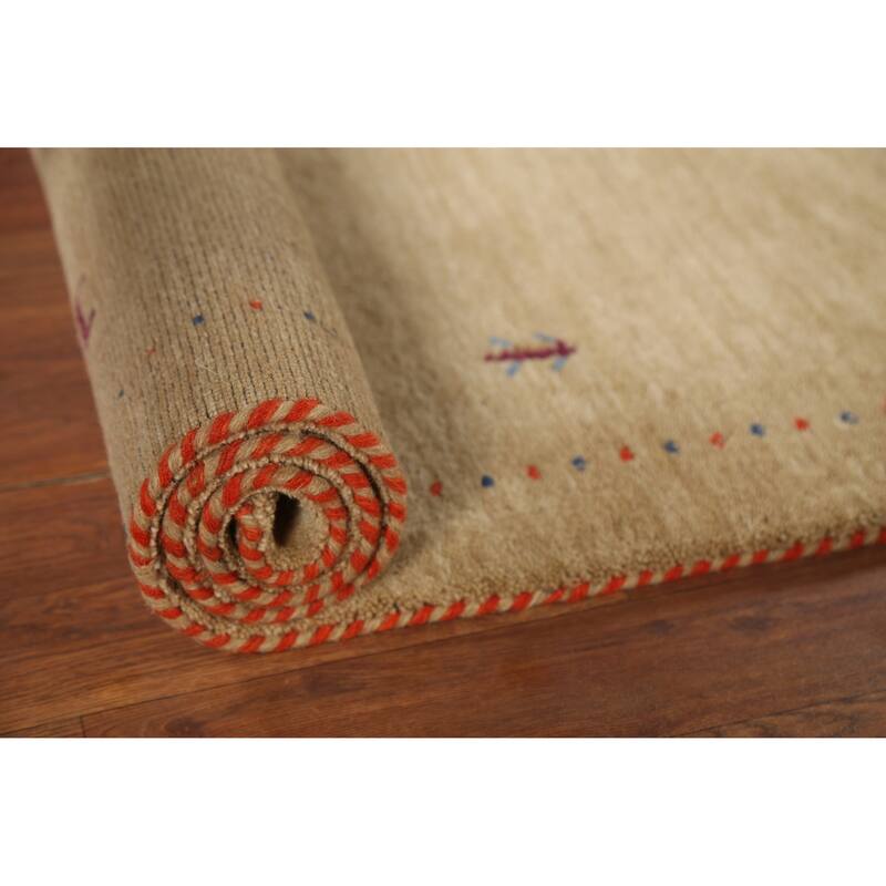 Tribal Gabbeh Indian Accent Rug Handmade Modern Wool Carpet - 2'11"x 5'2"