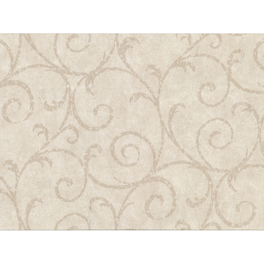 Sansa Beige Plaster Scroll Wallpaper