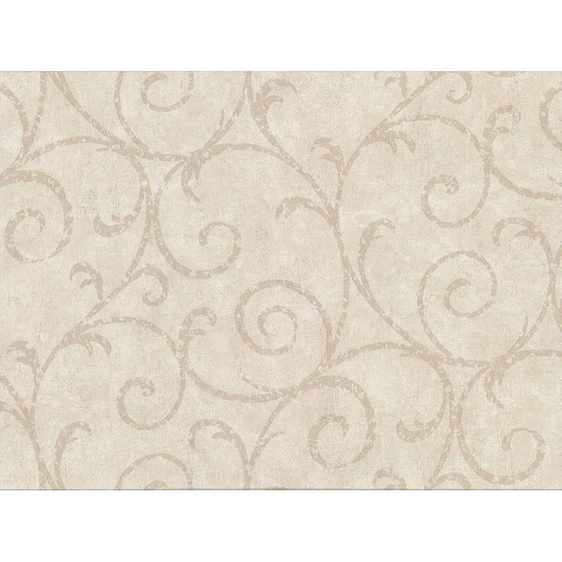 Sansa Beige Plaster Scroll Wallpaper