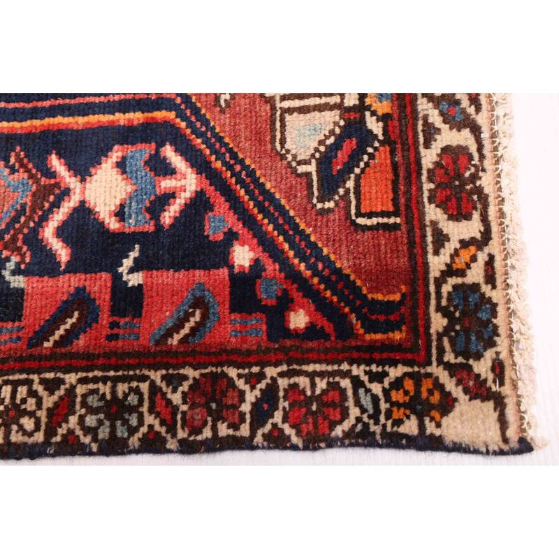 ECARPETGALLERY Hand-knotted Kayseri Vintage Red Wool Rug - 3'5 x 9'5