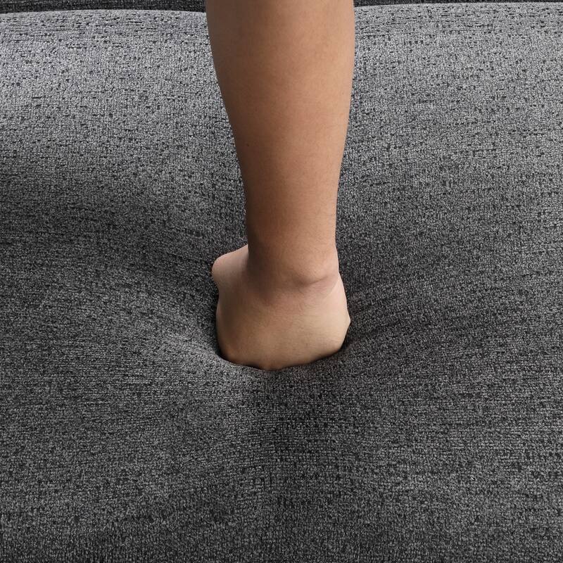 Reversible Sleeper Sectional Sofa Bed with Side Shelf and 2 Stools,Pull-Out L-Shaped Sofa Bed