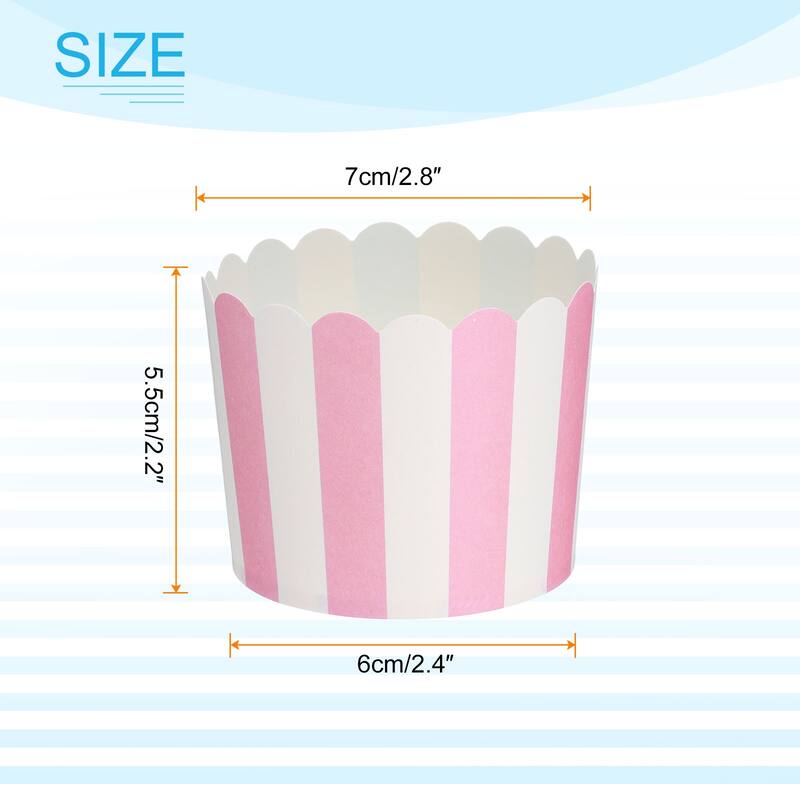 150Pcs Paper Baking Cups 6oz Cupcake Muffins Liner Wrappers - Pink