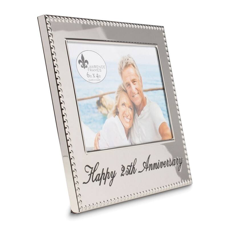 Curata Silver-Tone Happy 25th Anniversary 4x6 Photo Frame