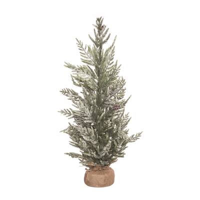 Transpac Artificial 24 in. Multicolor Christmas Relaxed Leaf Tree - Brown/Green