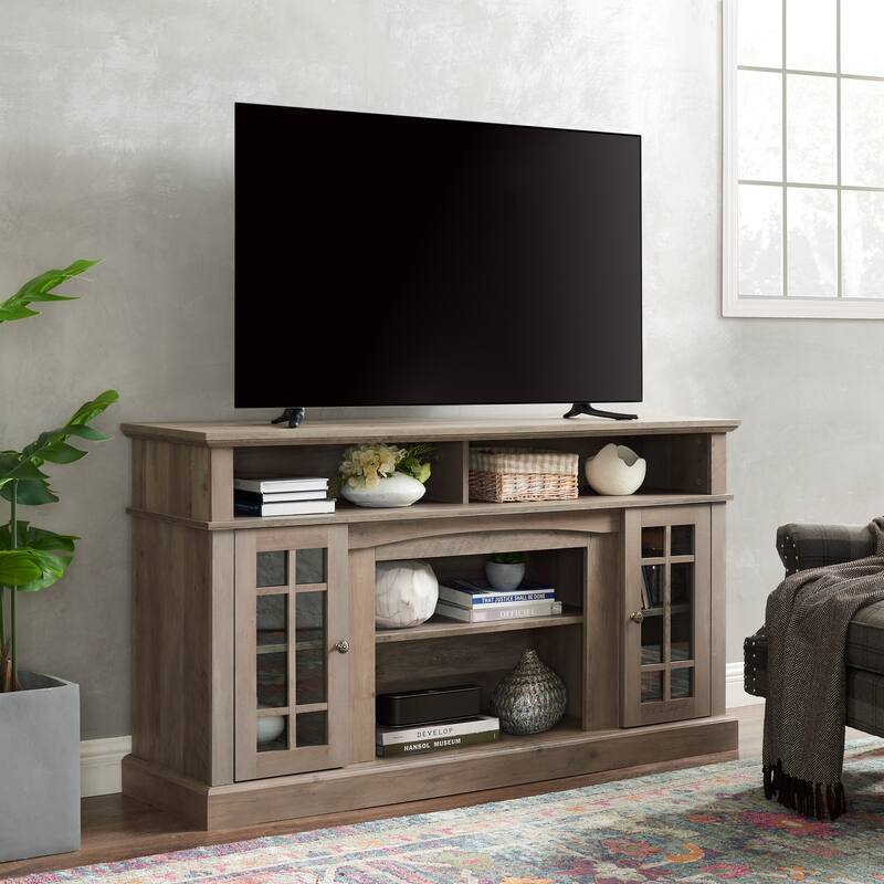 TV Media Stand For TV Up To 65" Traditional Media Entertainment Center Console Table With Open And Closed Storage Space