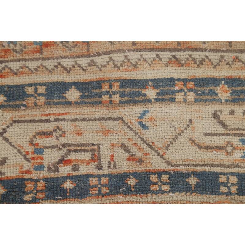 All-Over Botemir Persian Vintage Runner Rug Hand-Knotted Wool Carpet - 3'5" x 9'5"
