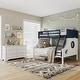 preview thumbnail 17 of 21, Furniture of America Luza 2-Piece Solid Wood Twin over Full Captain's Boat Bunk Bed and Dresser Kids Bedroom Set White/Blue