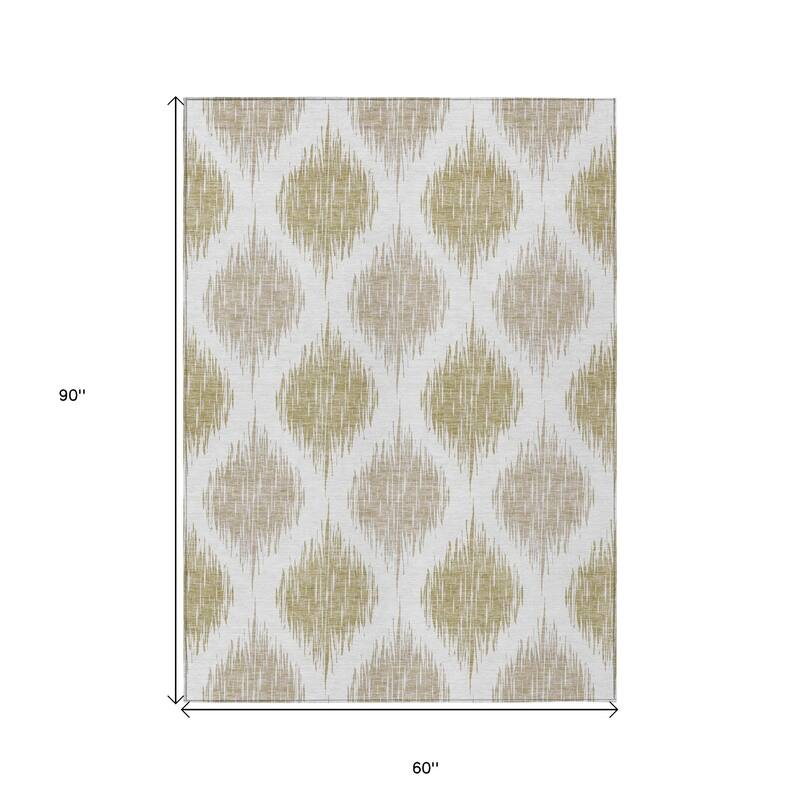 HomeRoots Ikat Transitional Rectangle Outdoor Rug