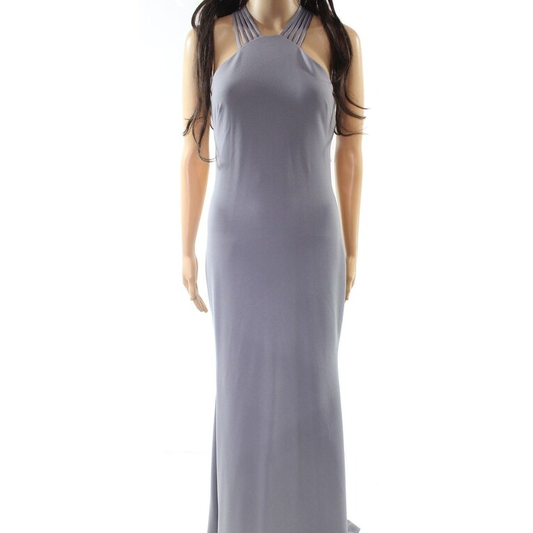 calvin klein crepe halter gown