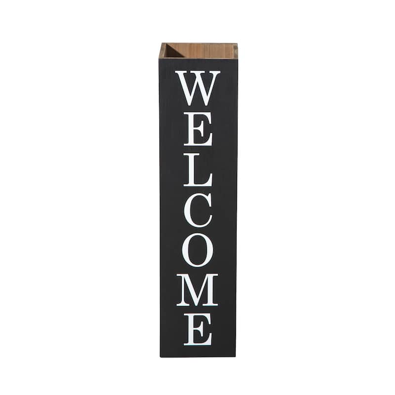 Glitzhome 30"H Double Sided Wooden Black Boxed WELCOME PORCH or WELCOME HOME Porch Sign