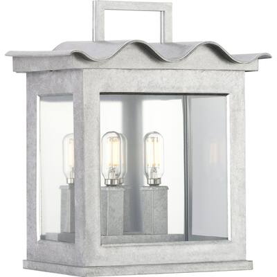 POINT DUME® Seamoor Galvanized Finish Outdoor Wall Lantern - 11 in x 6 in x 12.625 in