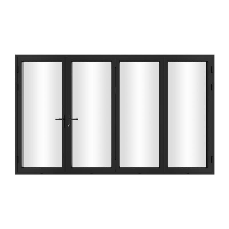 KaMic 120" x 96" 4-Panel Aluminum Patio Folding Door Left to Right-Outswing