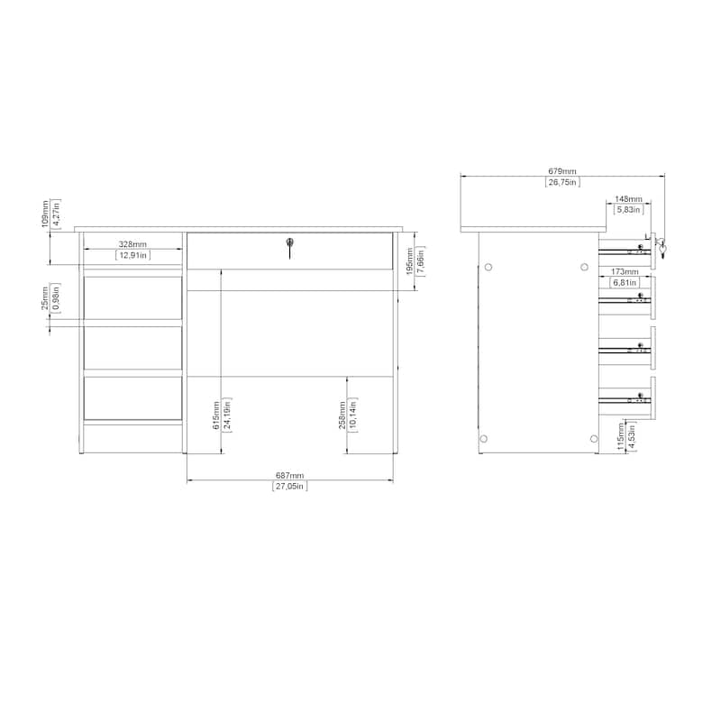Porch & Den Wescot Home Office Writing Desk with 4 Drawers and Open Shelf