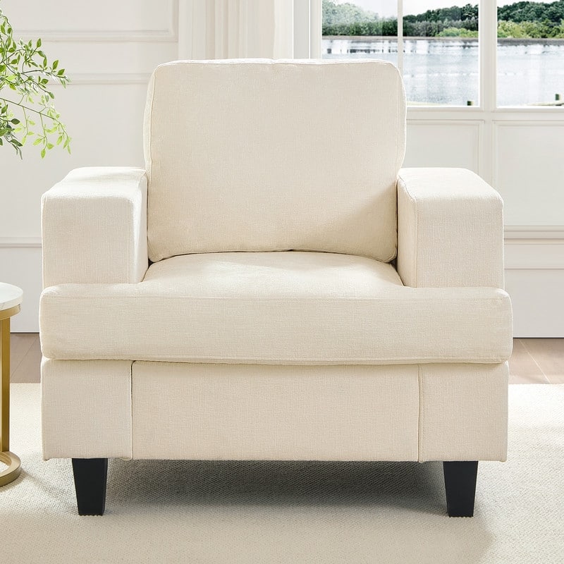 Mixoy W35" Chenille Fabric Armchair Sofa,Cloud Sleeper Comfy Upholstered Sectional Sofa Chair