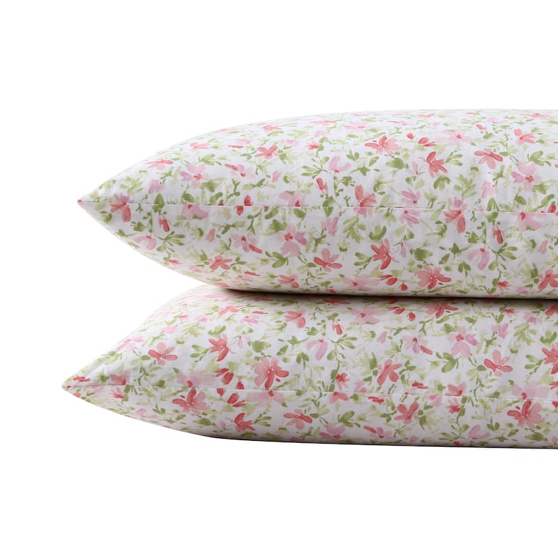 Laura Ashley Printed Cotton Percale Sheet Set - Standard Pillowcase - Norella