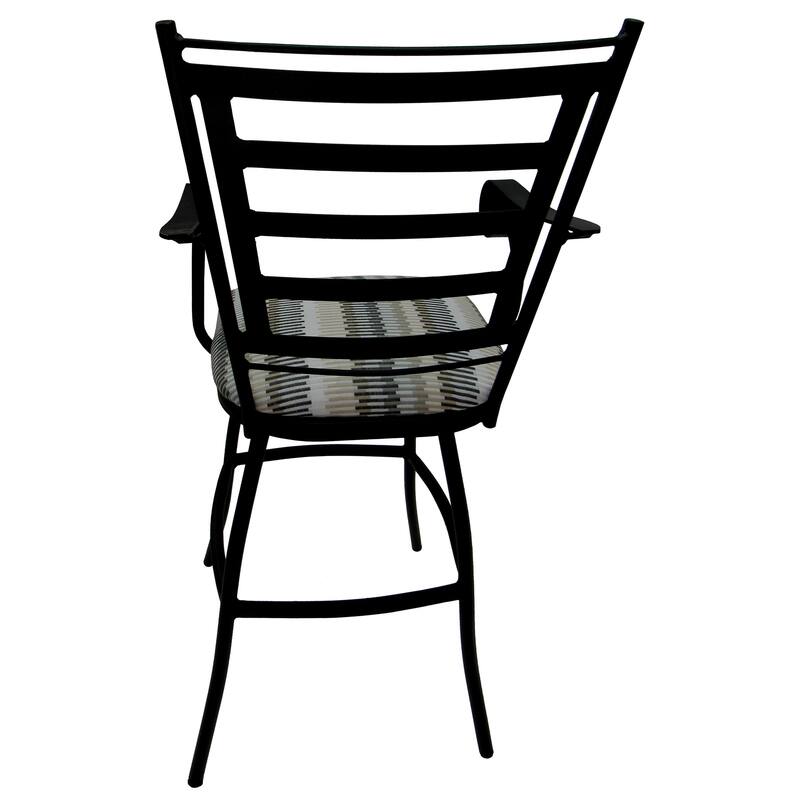 Outdoor Bar Height 30" Swivel Bar Stool Jenna - Black Frame - 30 inch Seat