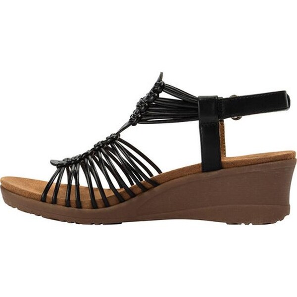 black bare trap sandals