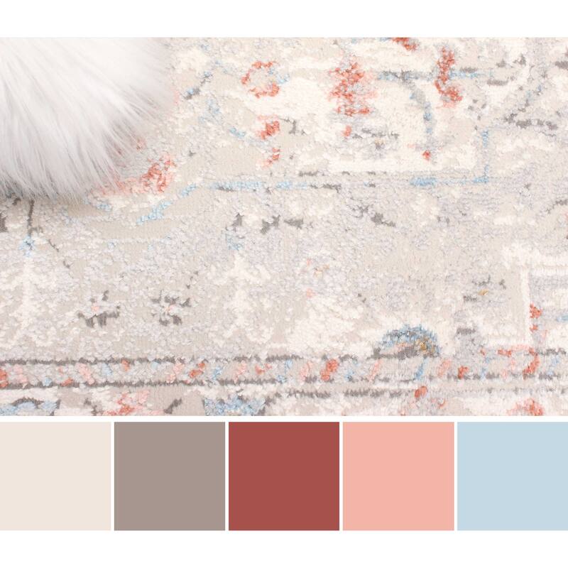 ECARPETGALLERY Machine Made Mira Ivory Area Rug