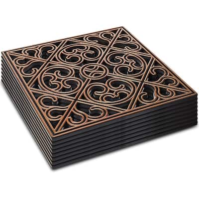 8 Pcs 12x12 Rubber Stepping Stones, Retro Decorative for Yard Walkway