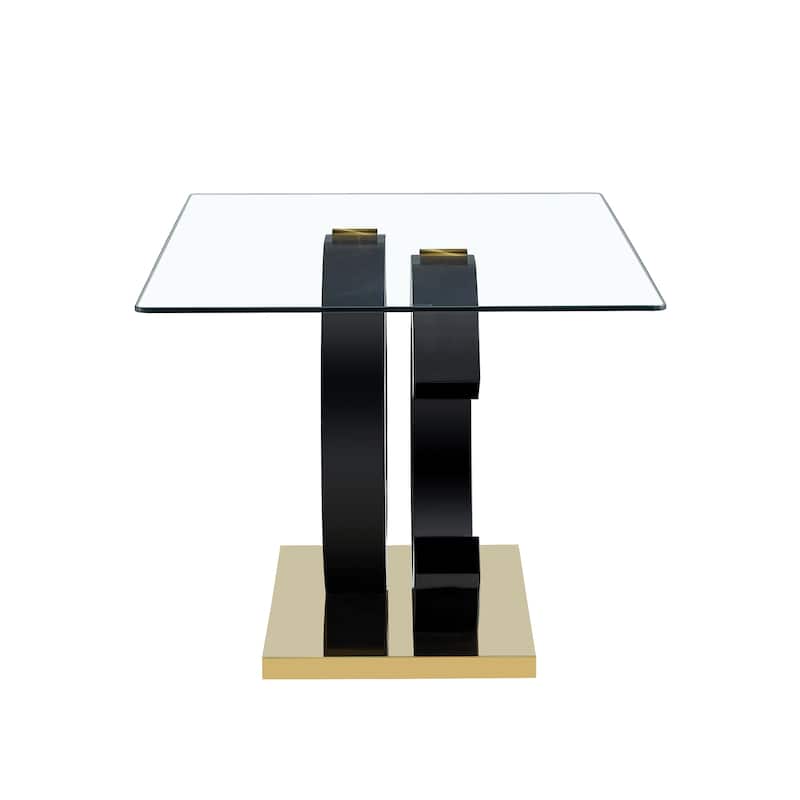 Large modern minimalist rectangular glass dining table,suitable for 6-8 people,equipped with 0.39 "tempered glass tabletop