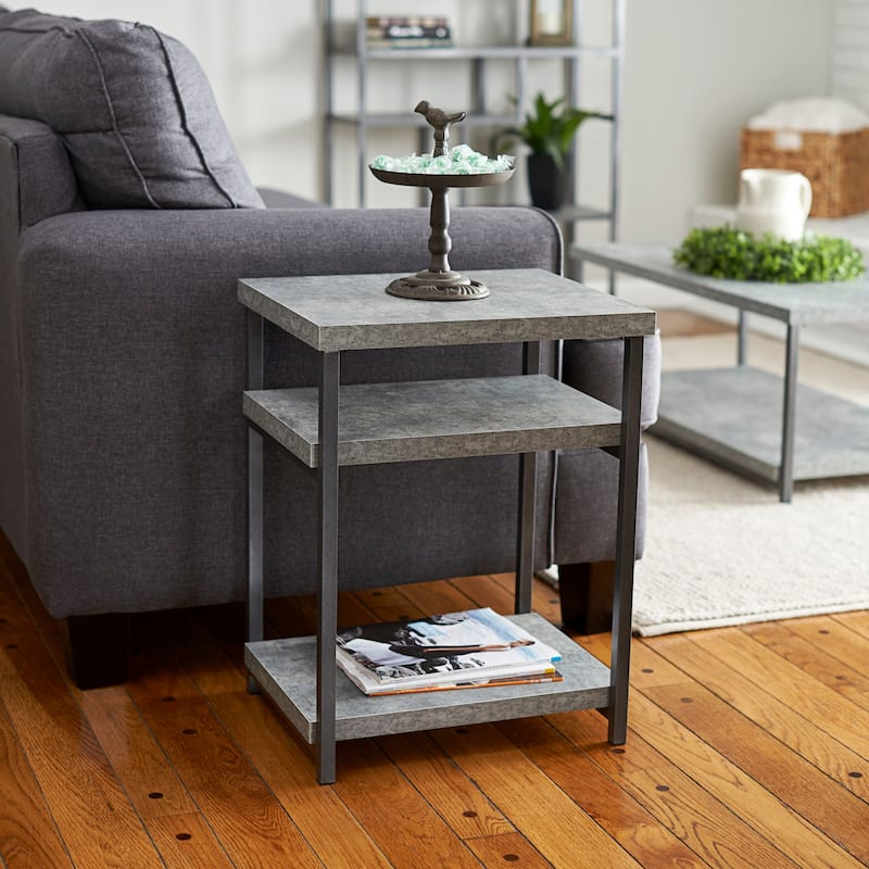 Household Essentials Carbon Loft Shikibu Faux Slate Side Table - 23.6'' x 14.76''