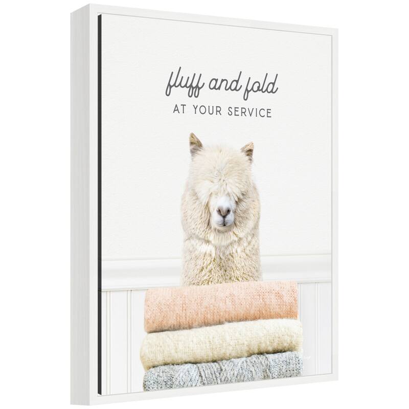 Kate and Laurel Sylvie Animal Fluff and Fold Framed Canvas by Amy Peterson - 18x24